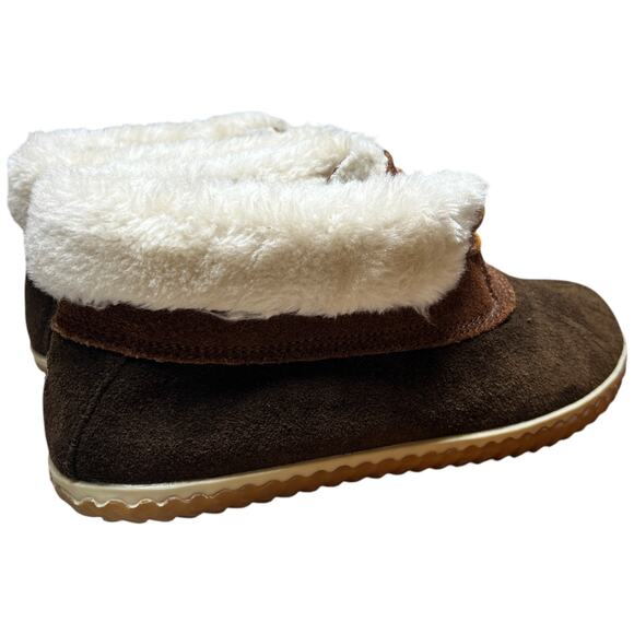 SPERRY Elayna Women 8 Duck Boot Brown Suede Leather Faux Fur Bootie Slipper Shoe - Picture 5 of 14